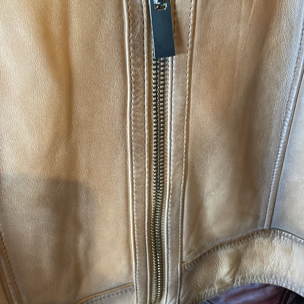 Tan Leather Jacket - Picture 3 of 4
